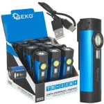 Daugiafunkcis žibintuvėlis su magnetais ir UV, COB 5 W, 2000 mAh, 300 lm, IP54, ekspozicinė dėžutė GEKO G15125