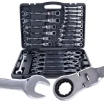 Lanksčių kombinuotų raktų su terk&scaron;le rinkinys, 6&ndash;32 mm, 22 dalys GEKO G10342