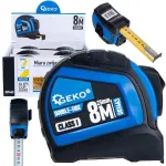 Dvipusė ruletė su nailono danga ir automatiniu fiksavimu 8 m &times; 25 mm, I klasė, ekspozicinė dėžutė GEKO G01463