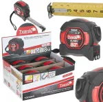 Dvipusė ruletė su nailono danga 8 m &times; 25 mm, I klasė, magnetinė, su automatiniu fiksavimu, ekspozicinė dėžutė TVARDY T00349