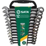 Raktų su reversine terk&scaron;le rinkinys 12vnt. (8-19mm)