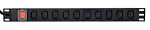 &bdquo;EnerGenie&ldquo; EG-PDU-10C132C19 maitinimo paskirstymo blokas (PDU), 10 vnt. C13 lizdų, 1U, 16A, C20 ki&scaron;tukas, 2 m kabelis, juodas