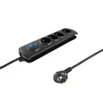 &bdquo;Qoltec 50104&ldquo; vir&scaron;įtampių apsauga 4 kintamosios srovės lizdai 230 V 1,5 m Juoda