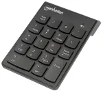 Manhattan Numeric Keypad, Wireless (2.4GHz), USB-A Micro Receiver, 18 Full Size Keys, Black, Membrane Key Switches, Auto Power Management, Range 10m, AAA Battery (included), Windows and Mac, Three Year Warranty