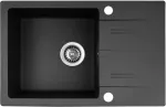 PYRAMIS LEFKADA sink (68x44) 1B 1D black + Flessi Black Edition tap - 070 260 611F