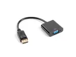 Lanberg AD-0002-BK vaizdo kabelio adapteris 0,2 m VGA (D-Sub) DisplayPort juodas