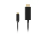 LANBERG USB-C(M)->HDMI(M) laidas 1M 4K 60Hz juodas