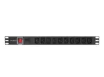 LANBERG PDU RACK maitinimo blokas (1U, 10A, 7X IEC C13, 2M)