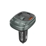 &bdquo;Vention&ldquo; 3 prievadų USB (C + A + A) automobilinis įkroviklis su FM siųstuvu (30 W / 18 W / 5 W), juodas, ABS tipo