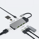 GREEN CELL &Scaron;AKOTOJO USB-C ADAPTERIS GC CONNECT 7W1 (3XUSB 3.1, HDMI 4K 60HZ, USB-C PD 85W, MICROSD/SD)