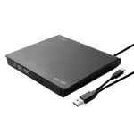 SAVIO AK-59 i&scaron;orinis plonas CD/DVD įra&scaron;ymo įrenginys R/RW - USB-C/USB-A, juodas