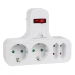 Power socket x4 with switch Maclean MCE224 G