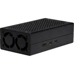 Joy-IT aluminum housing for Raspberry Pi 5 M2-HAT (black, incl. active cooler)