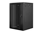 Lanberg prie sienos montuojama stelažinė spintelė 19'' 18U 600x600mm juoda (stiklinės durys)