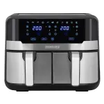 Heinrich&lsquo;&rsquo;s HFR 8214 Double hot air fryer 2 x 4.5 l = 9.0 l 1300-2400 W Black - Silver
