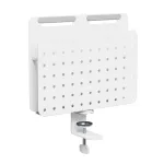 Activejet APB-006W desk organiser &ndash; rotating perforated board with vertical organiser, grey and white