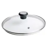 Tefal 28097612 keptuvės dangtis apvalus juodas, nerūdijantis plienas, permatomas