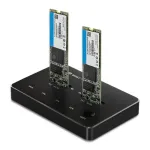 &bdquo;Qoltec 50310&ldquo; diskų prijungimo stotelė, 2x SSD, M.2, SATA | NGFF | USB C tipas