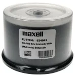 MAXELL CD-R 700MB 50 vnt. 52x80 min., suktukas, CD-R spausdinimui