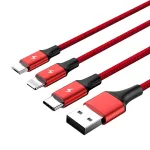 UNITEK C4049RD USB kabelis 1,2 m USB A USB C/Micro-USB B/Žaibo raudonas
