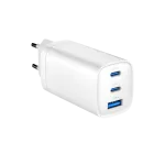 &bdquo;Gembird TA-UC-PDQC65-01-W&ldquo; 3 prievadų 65 W &bdquo;GaN USB PowerDelivery&ldquo; greitasis įkroviklis, baltas