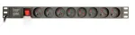 &bdquo;EnerGenie EG-PDU-014-F&ldquo; stovo maitinimo paskirstymo blokas (8 FR lizdai, 1U, 16A, Schuko ki&scaron;tukas, 3m, juodos spalvos)