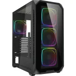 Sharkoon AK5G RGB Black Panoramic Dual Tempered Glass 4x 120mm ARGB PWM Fans USB-C BTF ATX Gaming PC Case