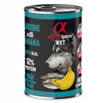 ALPHA SPIRIT WET Sardinės su bananais - &scaron;lapias &scaron;unų ėdalas - 400 g