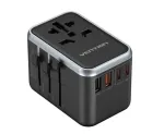 Uniwersalny adapteris podr&oacute;żny z ładowarką Vention 65W GaN 2x USB-A 2x USB-C czarny