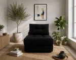 WOBA black pouffe-mattress