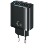Charger 40W T70 2xUSB-A 2xUSB-C black