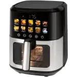 ProfiCook PC-FR 1286 H gruzdintuvė Vienvietis 6,5 l Atskirai pastatomas 1700 W Kar&scaron;to oro gruzdintuvė Juoda, Nerūdijančio plieno