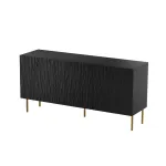 JUNGLE komoda 152x40.5x74.5 matinė juoda + auksinės kojelės
