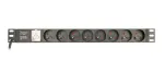 &bdquo;Gembird EG-PDU-014-FC14&ldquo; maitinimo paskirstymo blokas (PDU), 8 kintamosios srovės lizdai, 1U, juodas