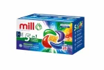 MILL PRO 5k skalbimo kapsulės + SPALVOTŲ skalbinių mink&scaron;tinimo granulės, 25 vnt.
