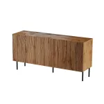 JUNGLE komoda 152x40.5x74.5 ąžuolo spalvos wotan + juodos kojelės