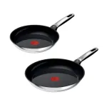 Tefal pan set Emotion stainless steel, 2 pieces (black/stainless steel, Ř 28cm, Ř 24cm)
