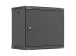 Wack cabinet wall-mount 19 inches 9U 540x350mm black with metal door (flat pack)