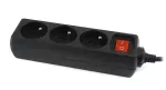 &bdquo;Gembird EG-PSU3F-01&ldquo; vir&scaron;įtampių apsaugos įrenginys, juodas, 3 kintamosios srovės lizdai, 230 V, 0,6 m