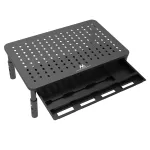 &bdquo;Maclean MC-946&ldquo; monitoriaus ne&scaron;iojamojo kompiuterio stovas, 13&ndash;32 colių, 3 auk&scaron;čio reguliavimo lygiai, stalčius, iki 20 kg, tvirtas, ventiliuojamas