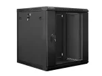 Lanberg prie sienos montuojama stelažinė spintelė 19'' 12U 600x600mm juoda (stiklinės durys)