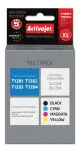 &bdquo;Activejet AEB-1285N&ldquo; ra&scaron;alas (pakeičia &bdquo;Epson T1281&ldquo;, &bdquo;T1282&ldquo;, &bdquo;T1283&ldquo;, &bdquo;T1284&ldquo;; &bdquo;Supreme&ldquo;; 1 x 15 ml, 3 x 13 ml; juoda, rausvai raudona, žydra, geltona)