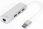 Hub USB 3.0, 3-ports Gigabit LAN adaptor