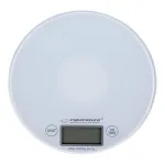 Esperanza EKS003W elektroninės virtuvinės svarstyklės, baltos, apvalios