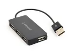 &bdquo;Gembird UHB-U2P4-04&ldquo; sąsajos &scaron;akotuvas USB 2.0 480 Mbit/s juodas