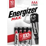 ENERGIZER &Scaron;ARMINĖS MAX AAA LR03 BATERIJOS, 4 VNT., EKOLOGI&Scaron;KA PAKUOTĖ