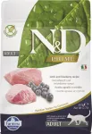 FARMINA N&D Prime Cat ėriena ir mėlynės suaugusioms katėms - sausas ėdalas - 300 g