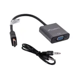 Lanberg AD-0017-BK vaizdo kabelio adapteris 0,2 m VGA (D-Sub) HDMI A tipo (standartinis) juodas