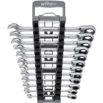 Wiha ring ratchet wrench set, 12 pieces, reversible, wrench (SW 8 - 19mm)