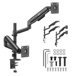 Ergo Office Mount / Holder for 2 Monitors, Gas Spring, 17"-32", 1-10 kg, Matte Black, ER-692 B
